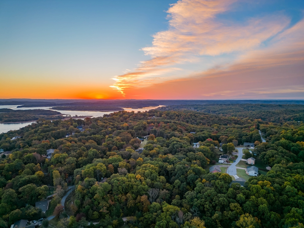 Sunrise over Beaver Lake in Hobbs State Park-Conservation Area